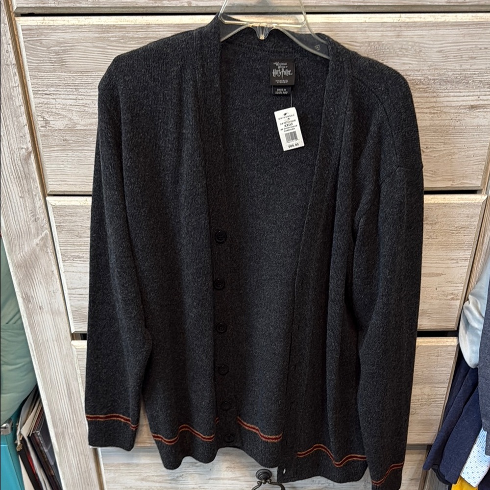 Gryffindor Charcoal Gray Button-Up Sweater